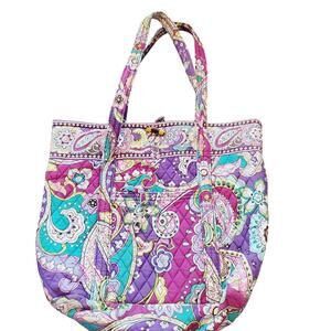 Vera Bradley Hipster Heather Paisley Large Purse or Travel Tote Women's Purple